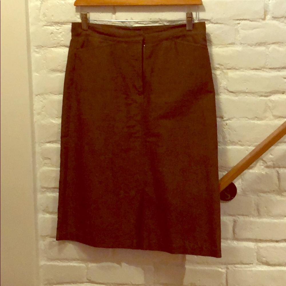 Brown linen Aline skirt